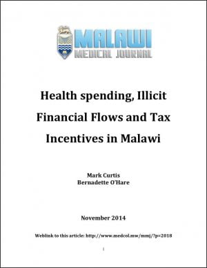 Health Spending, Illicit Financial Flows and Tax Incentives in Malawi